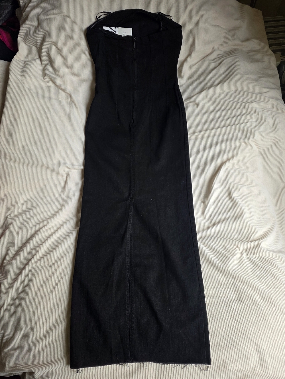 ZARA STRAPLESS FITTED DENIM DRESS FRAYED BLack BNWT - Picture 16 of 16